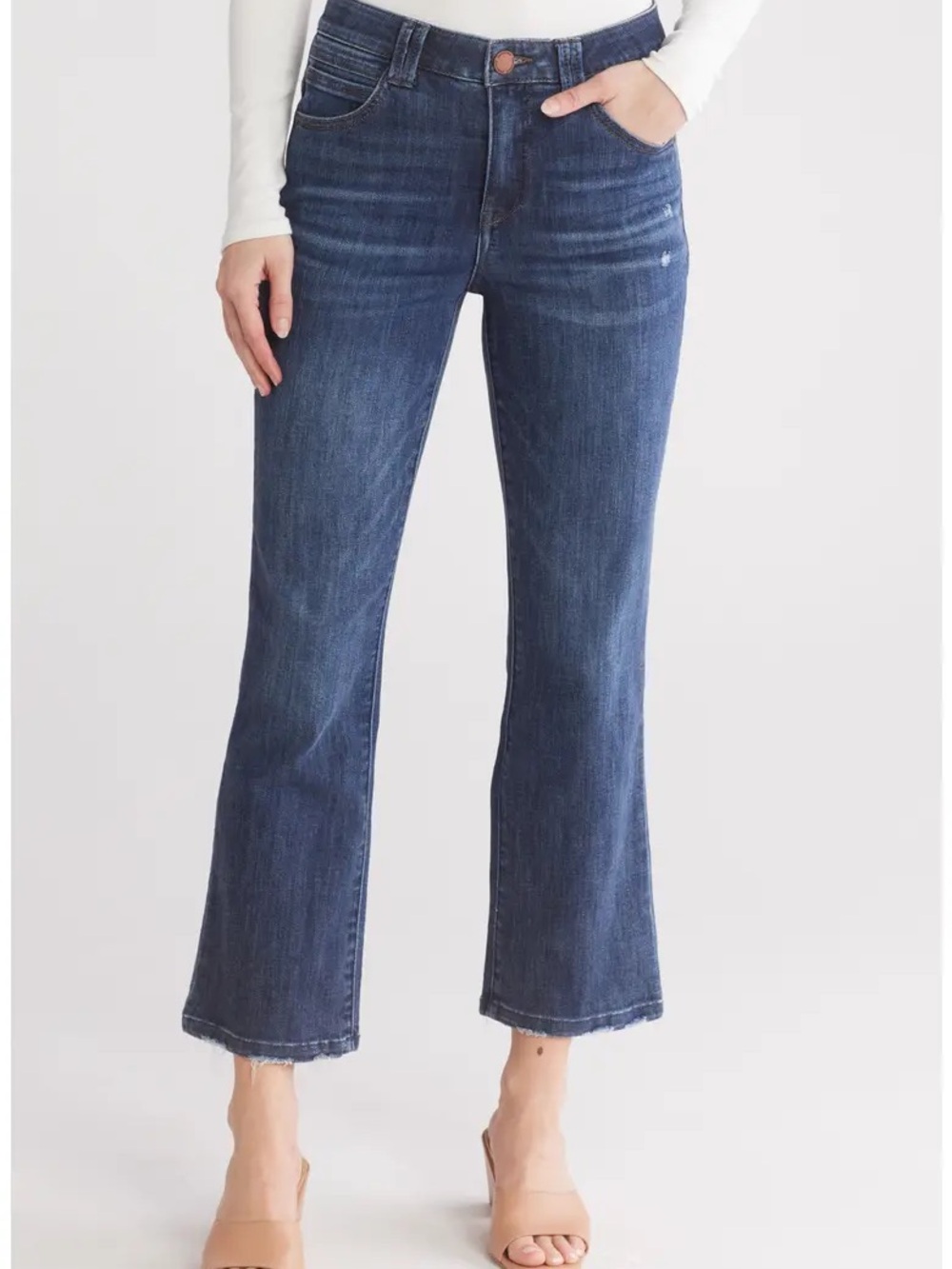 Democracy Dark Blue Cropped Bootcut Jeans